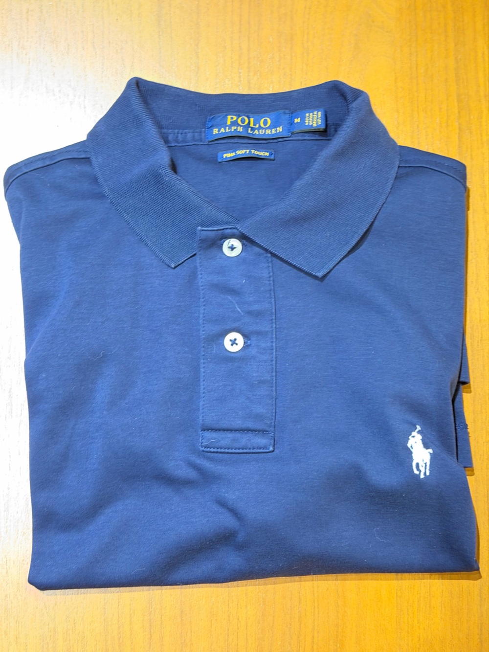 Ralph Lauren Navy Blue Polo with White Pony Embroidery